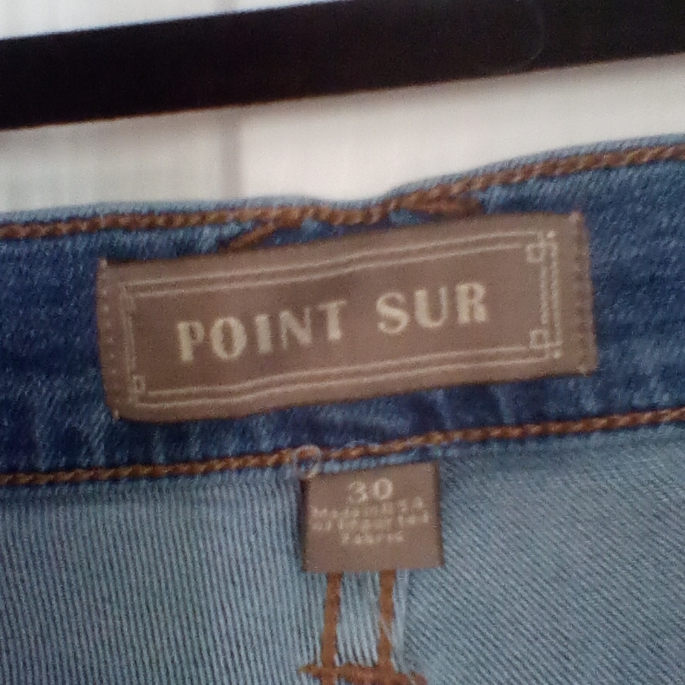 J.Crew Point Sur medium wash wide leg raw hem wide leg jeans